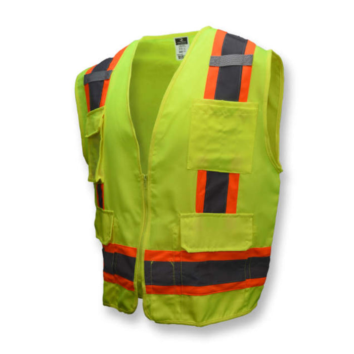 Radians High Visibility Type R ANSI Class 2 Surveyor Heavy Duty Solid Twill Safety Vest - SV62