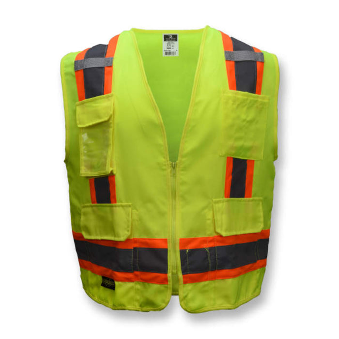 Radians High Visibility Type R ANSI Class 2 Surveyor Heavy Duty Solid Twill Safety Vest - SV62