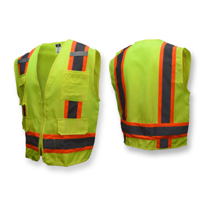 Radians High Visibility Type R ANSI Class 2 Surveyor Heavy Duty Solid Twill Safety Vest - SV62
