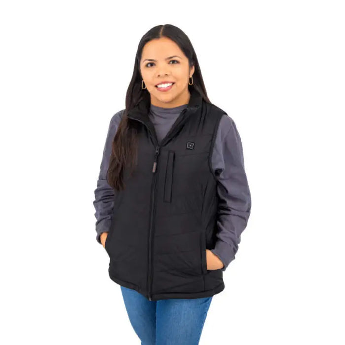 Radians Women's Heated Puffer Vest - Lightweight & Wind Resistant - Black - RHG-V201