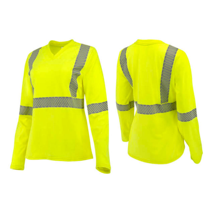 Radians Women's Hi Vis  Long Sleeve FR T-shirt with ANSI Class 3 Type R CAT 2-  ST921W