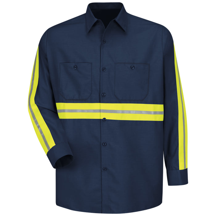 Red Kap® Enhanced Visibility Industrial Long Sleeve Work Shirt - SP14-EHV