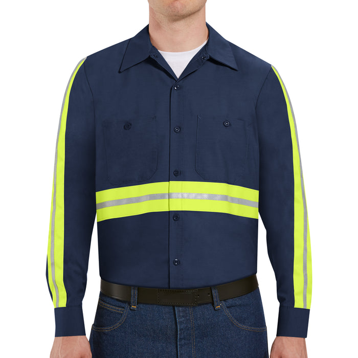 Red Kap® Enhanced Visibility Industrial Long Sleeve Work Shirt - SP14-EHV