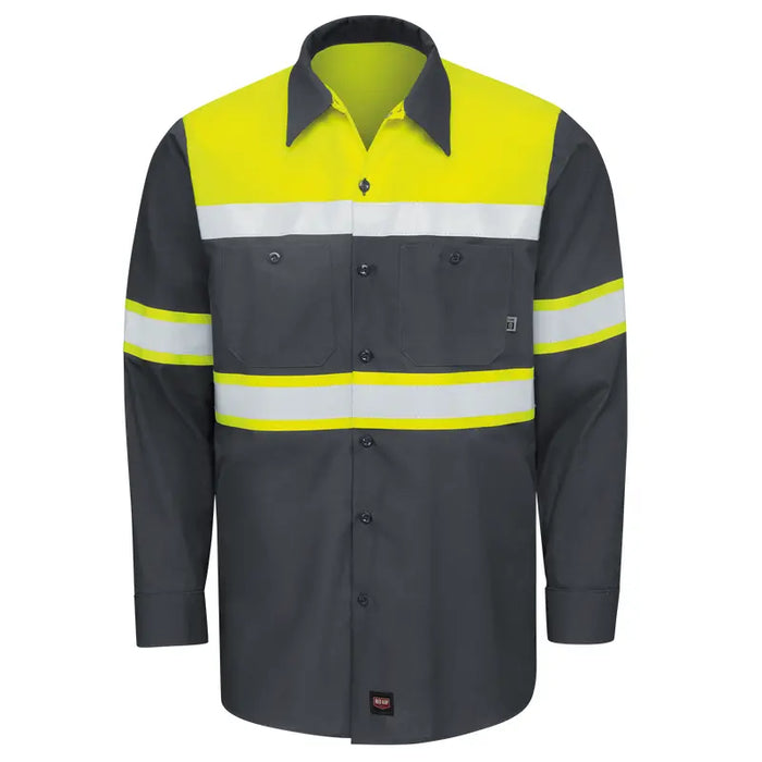 Red Kap® Hi-Visibility Long Sleeve Ripstop Work Shirt - ANSI Class 1 Type O - SY70