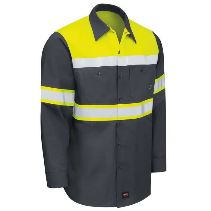 Red Kap® Hi-Visibility Long Sleeve Ripstop Work Shirt - ANSI Class 1 Type O - SY70