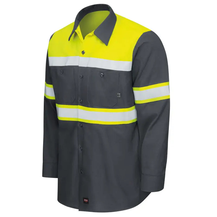 Red Kap® Hi-Visibility Long Sleeve Ripstop Work Shirt - ANSI Class 1 Type O - SY70