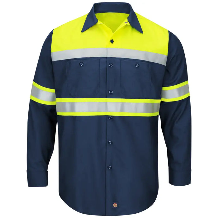 Red Kap® Hi-Visibility Long Sleeve Ripstop Work Shirt - ANSI Class 1 Type O - SY70