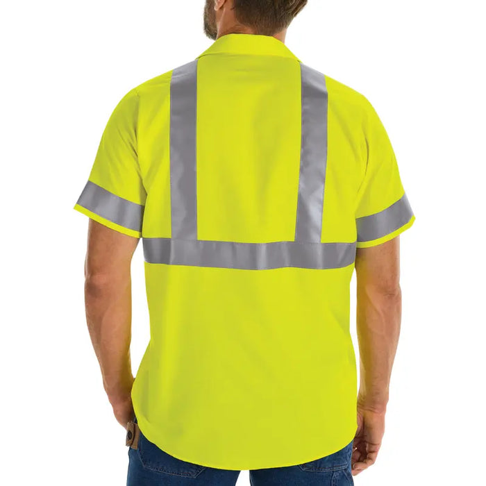 Red Kap® Hi-Visibility Short Sleeve Ripstop Work Shirt - ANSI Class 2 Type R - SY24-HV