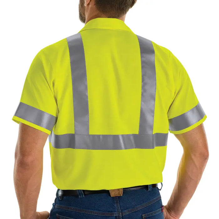 Red Kap® Hi-Visibility Short Sleeve Ripstop Work Shirt - ANSI Class 2 Type R - SY24-HV