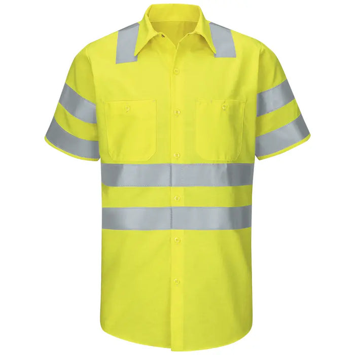 Red Kap® Hi-Visibility Short Sleeve Ripstop Work Shirt - ANSI Class 3 Type R - SY24-HV