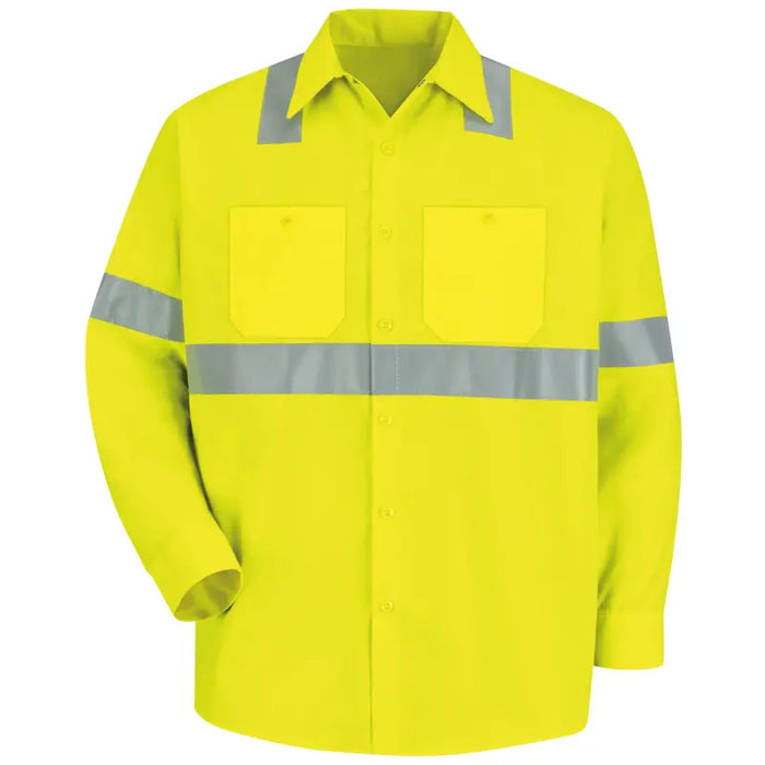 Red Kap® High Visibility Long Sleeve Shirt - ANSI Class 2 Type R - Yellow - SS14