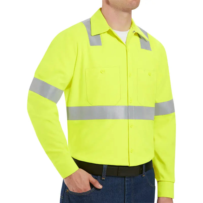 Red Kap® High Visibility Long Sleeve Shirt - ANSI Class 2 Type R - Yellow - SS14