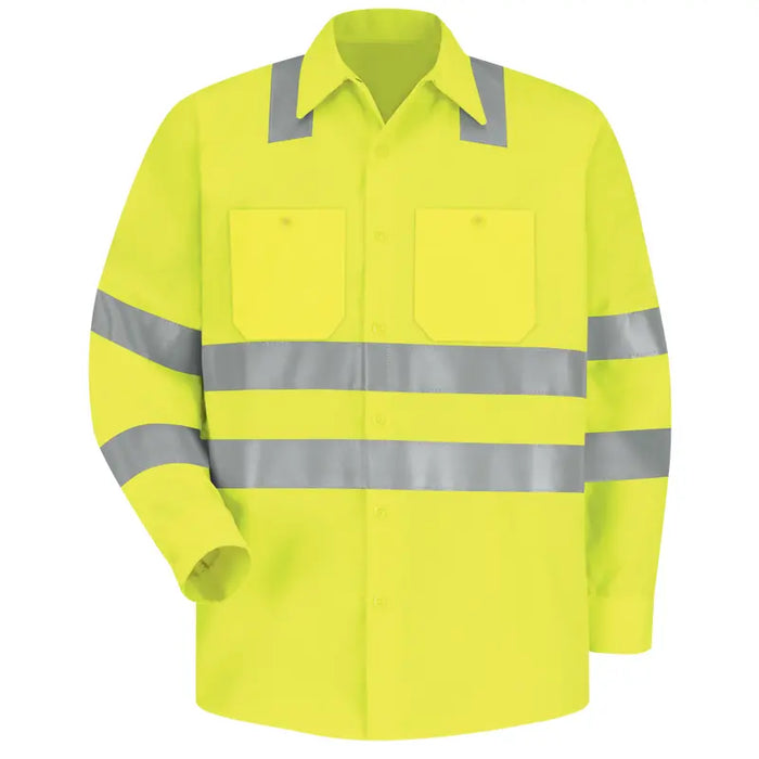 Red Kap® High Visibility Long Sleeve Shirt - ANSI Class 3 Type R - SS14-HV-TRC3