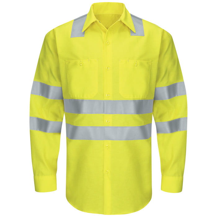 Red Kap® High Visibility Long Sleeve Shirt - ANSI Class 3 - Type R -  SY14-HV-TRC3