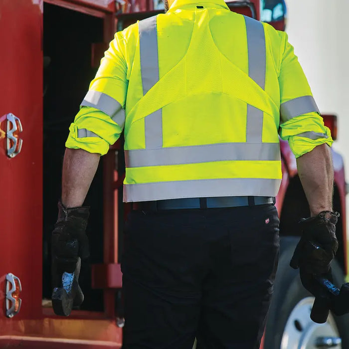 Red Kap® High Visibility Ripstop Long Sleeve Shirt - ANSI Class 3 Type R - SX14