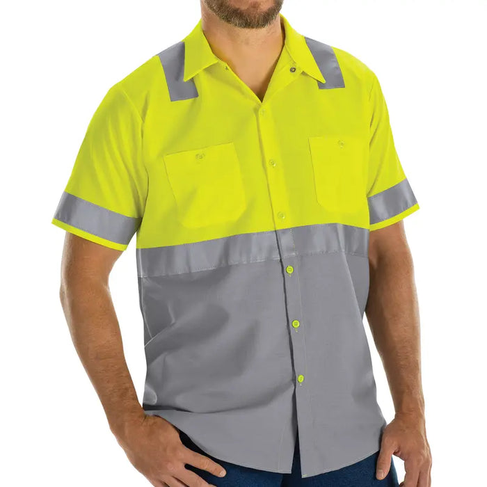 Red Kap® High Visibility Short Sleeve Ripstop Work Shirt - ANSI Class 2 Type R - SY24