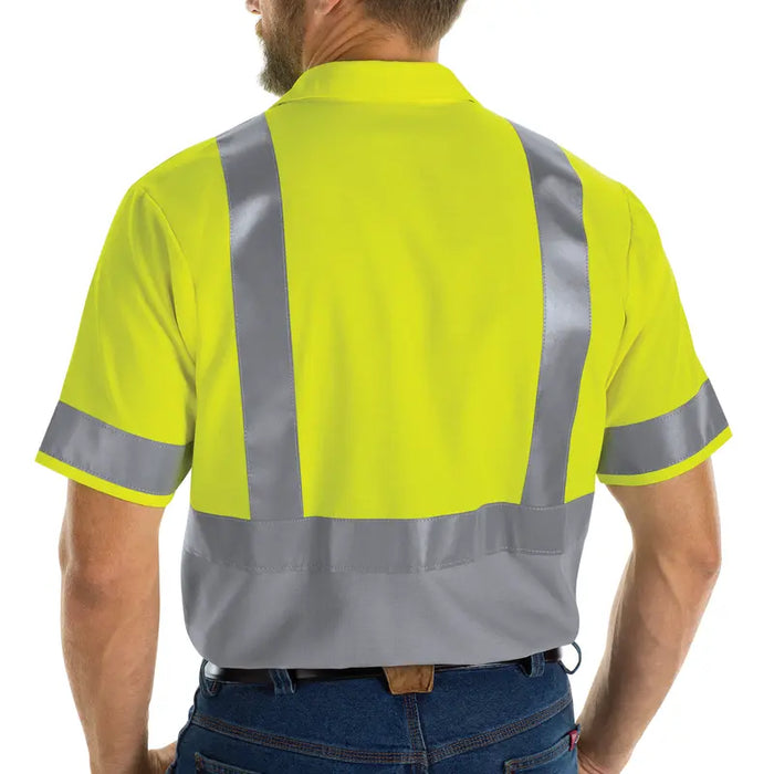 Red Kap® High Visibility Short Sleeve Ripstop Work Shirt - ANSI Class 2 Type R - SY24