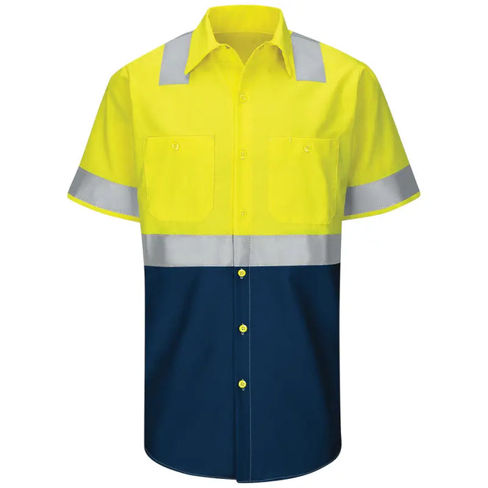 Red Kap® High Visibility Short Sleeve Ripstop Work Shirt - ANSI Class 2 Type R - SY24