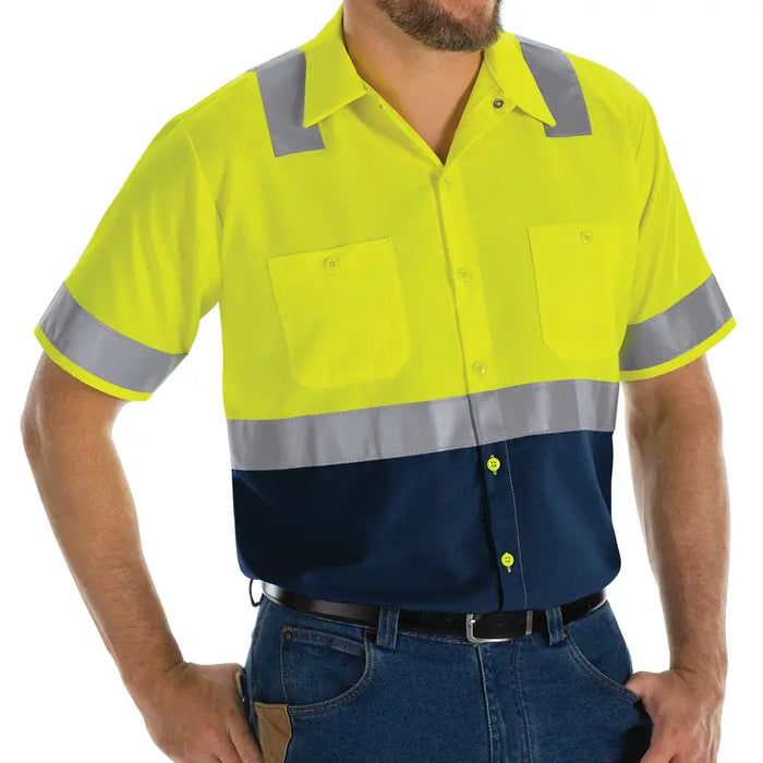 Red Kap® High Visibility Short Sleeve Ripstop Work Shirt - ANSI Class 2 Type R - SY24