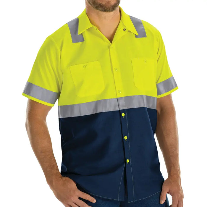 Red Kap® High Visibility Short Sleeve Ripstop Work Shirt - ANSI Class 2 Type R - SY24