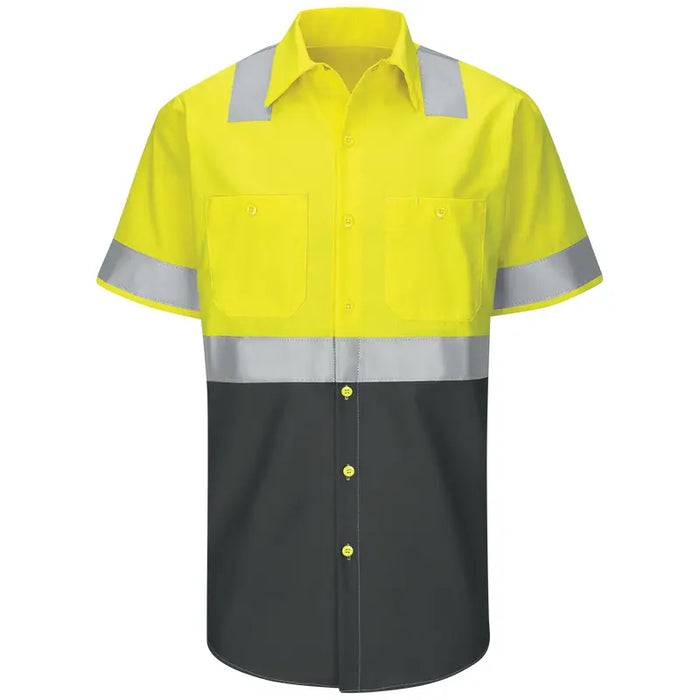 Red Kap® High Visibility Short Sleeve Ripstop Work Shirt - ANSI Class 2 Type R - SY24