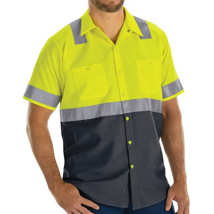 Red Kap® High Visibility Short Sleeve Ripstop Work Shirt - ANSI Class 2 Type R - SY24