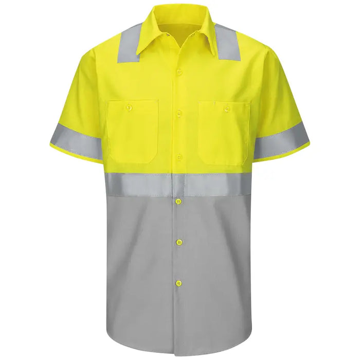 Red Kap® High Visibility Short Sleeve Ripstop Work Shirt - ANSI Class 2 Type R - SY24