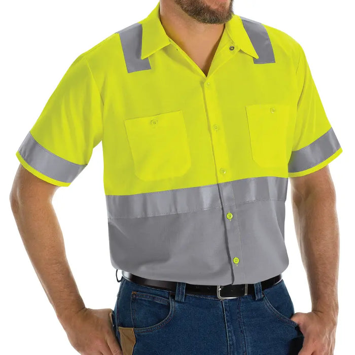 Red Kap® High Visibility Short Sleeve Ripstop Work Shirt - ANSI Class 2 Type R - SY24