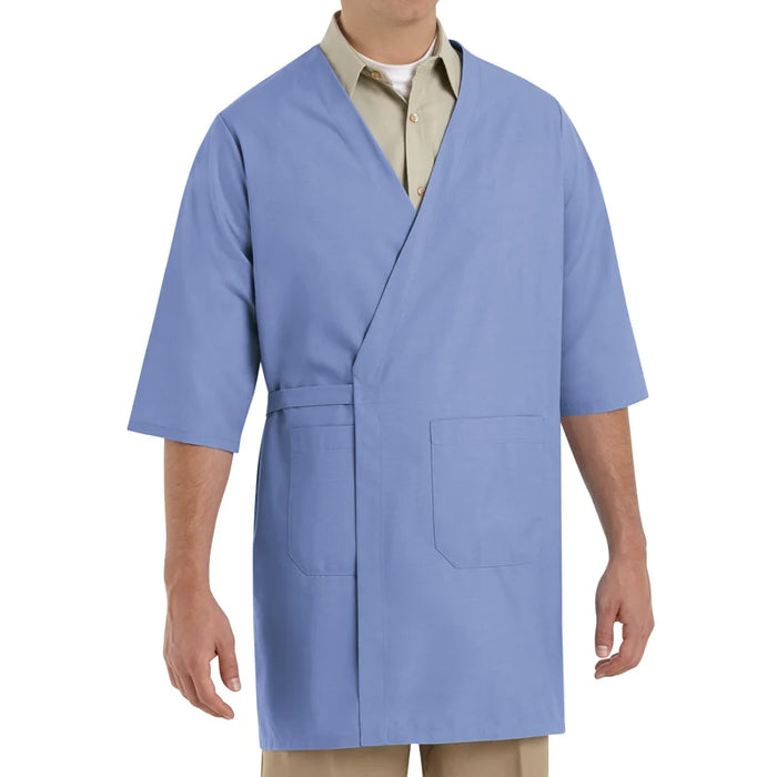 Red Kap® Men's Collarless Butcher Wrap with Three-Quarter Sleeves - WP10