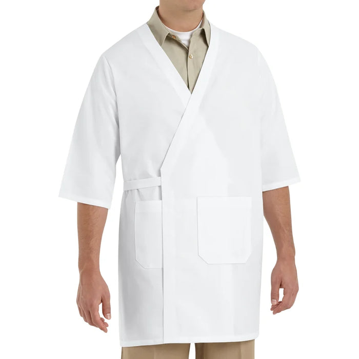 Red Kap® Men's Collarless Butcher Wrap with Three-Quarter Sleeves - WP10