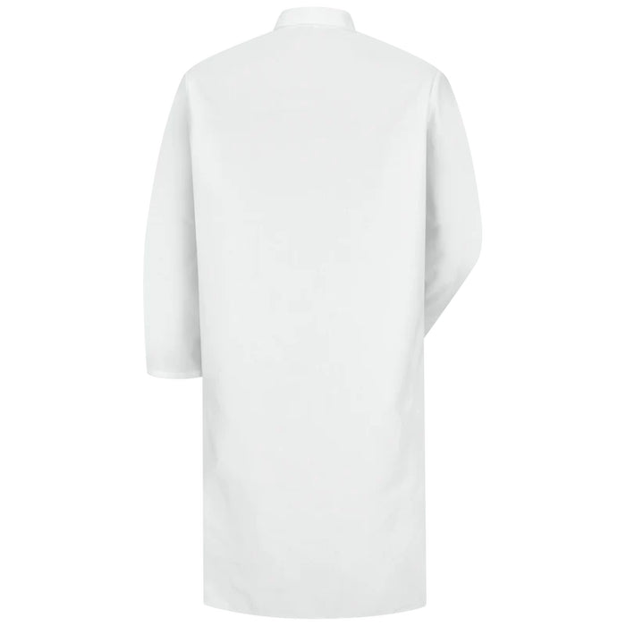 Red Kap® Men's Gripper-Front Spun Polyester Butcher Coat - White - KS64WH