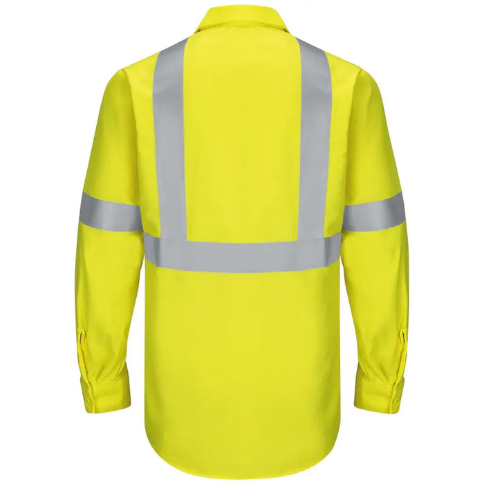 Red Kap® Men's Hi-Visibility Long Sleeve Ripstop Work Shirt - ANSI Class 2 Type R - SY14-HV
