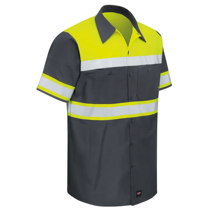 Red Kap® Men's High Visibility Short Sleeve Shirt - ANSI Class 1 Type O - SY80