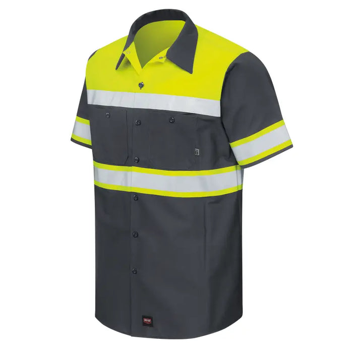 Red Kap® Men's High Visibility Short Sleeve Shirt - ANSI Class 1 Type O - SY80