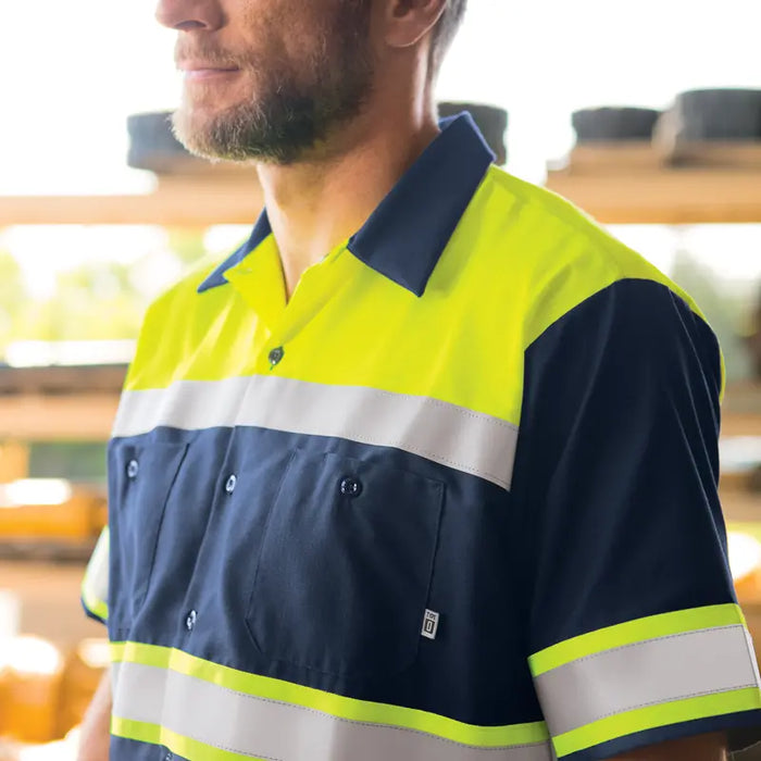 Red Kap® Men's High Visibility Short Sleeve Shirt - ANSI Class 1 Type O - SY80