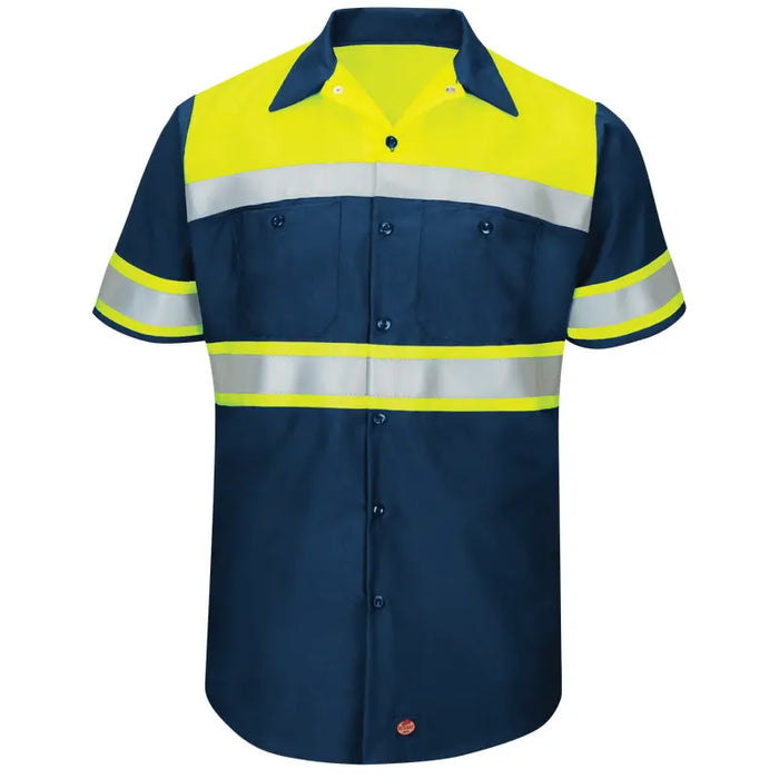 Red Kap® Men's High Visibility Short Sleeve Shirt - ANSI Class 1 Type O - SY80