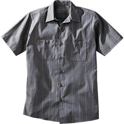 Red Kap® Men's Industrial Stripe Short Sleeve Work Shirt - SP24CR