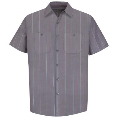 Red Kap® Men's Industrial Stripe Short Sleeve Work Shirt - SP24CR