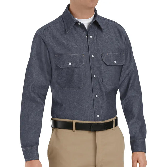 Red Kap® Men's Long Sleeve Deluxe Denim Shirt - 100% Cotton - SD78
