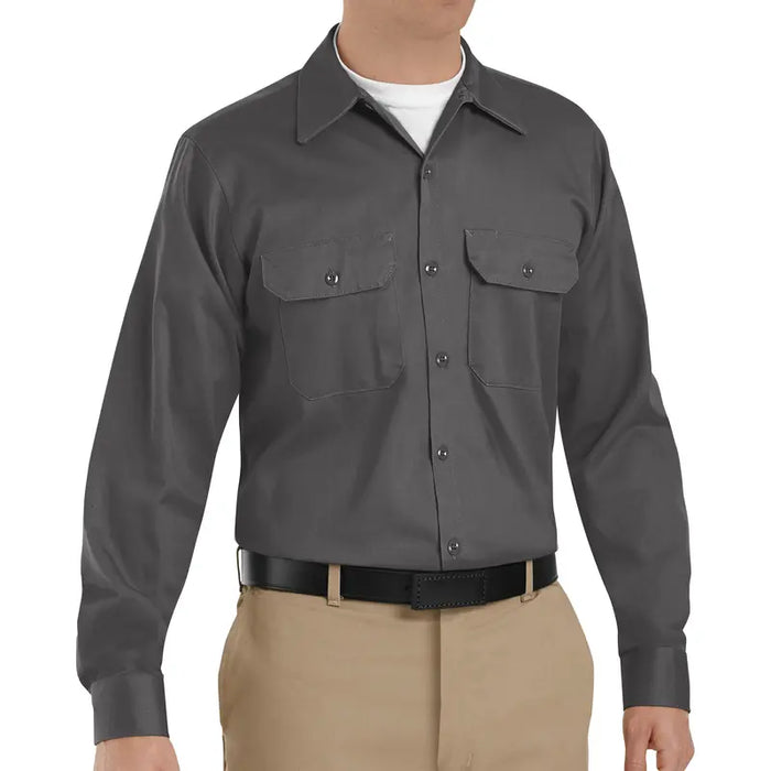 Red Kap® Men's Long Sleeve Deluxe Heavyweight Cotton Work - Shirt - SC70