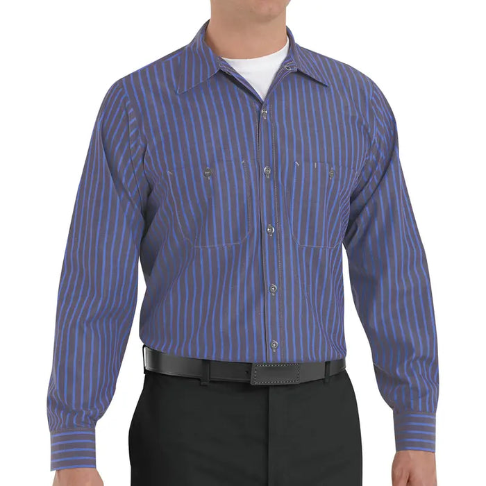 Red Kap® Men's Long Sleeve Industrial Work Shirt - SP14-STRIPE