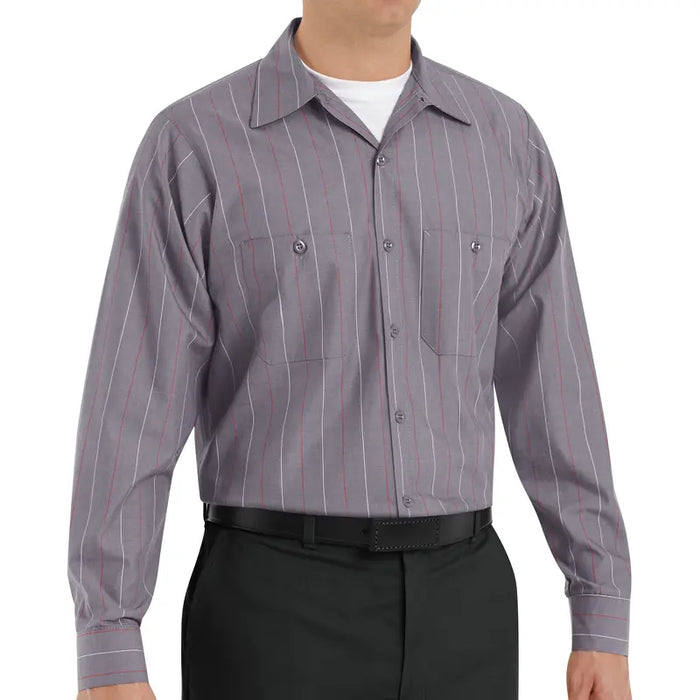 Red Kap® Men's Long Sleeve Industrial Work Shirt - SP14-STRIPE
