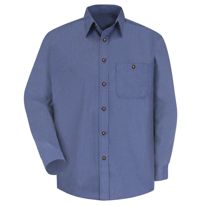 Red Kap® Men's Long Sleeve Mini-Plaid Uniform Shirt - SP74