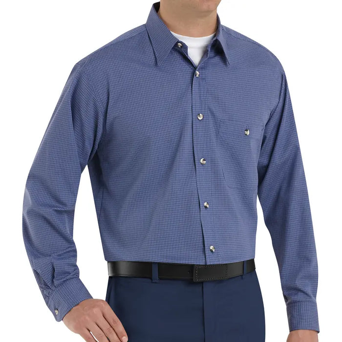 Red Kap® Men's Long Sleeve Mini-Plaid Uniform Shirt - SP74