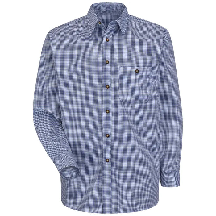 Red Kap® Men's Long Sleeve Mini-Plaid Uniform Shirt - SP74