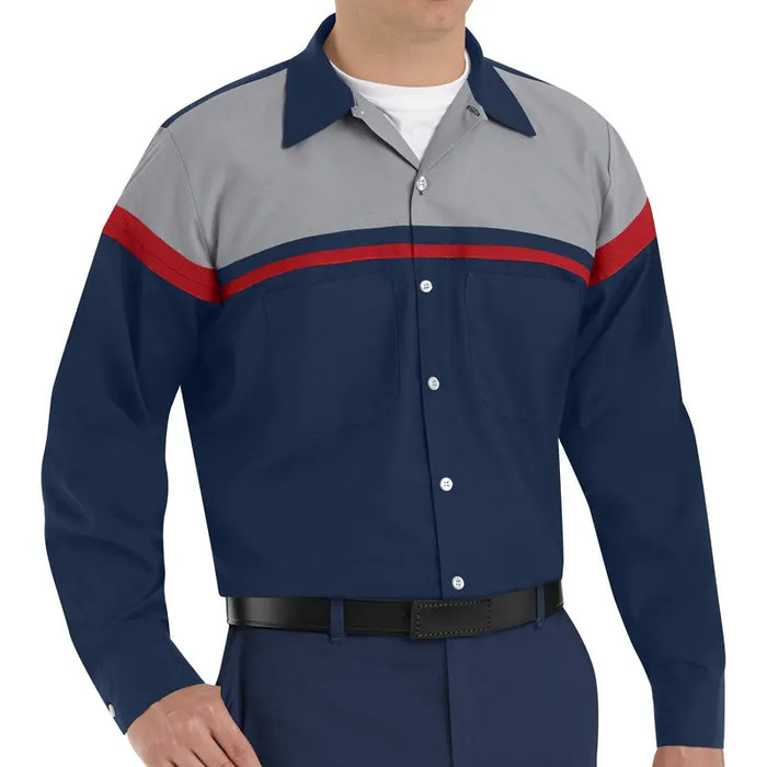 Red Kap® Men's Long Sleeve Performance Tech Shirt - Navy - SP14-AC