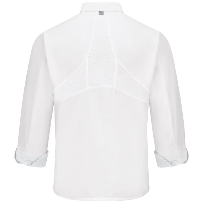 Red Kap® Men's Performance Mesh Chef Coat with OilBlok + MIMIX® - White - 044XWH