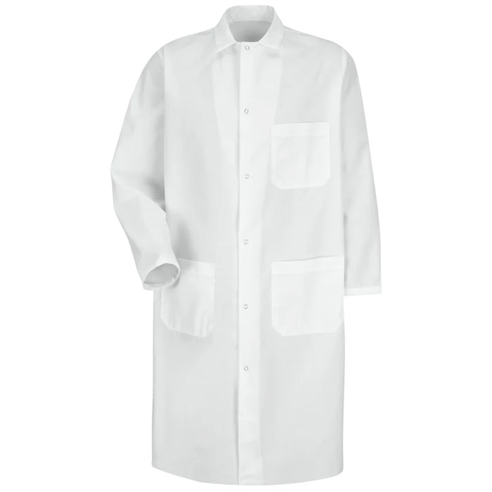 Red Kap® Men's Polyester Butcher Coat with Knit Cuffs - White - KS62WH