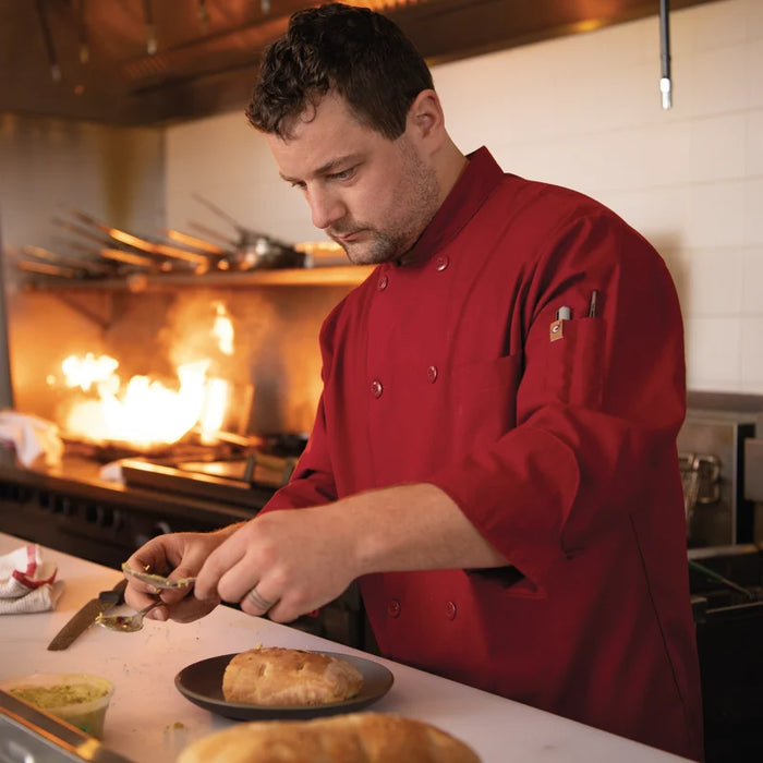 Red Kap® Men's Ripstop Fabric Chef Coat with OilBlok + MIMIX® - 042X