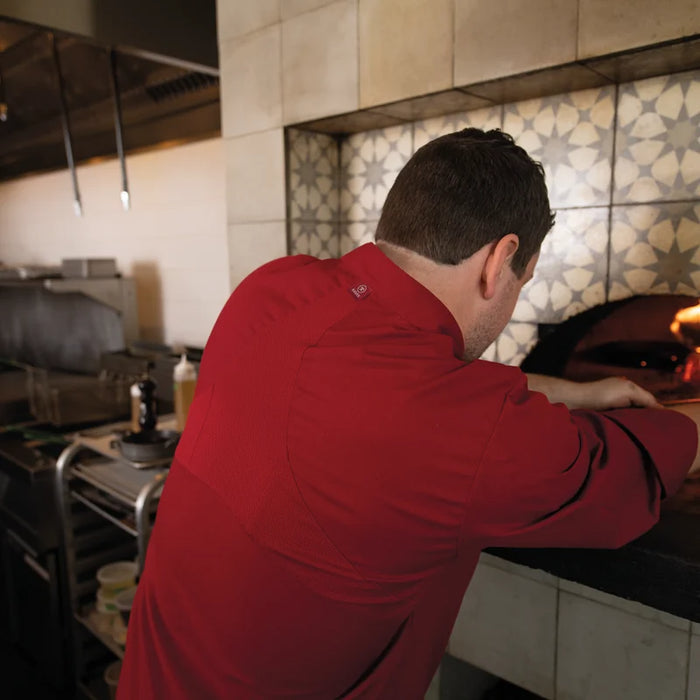 Red Kap® Men's Ripstop Fabric Chef Coat with OilBlok + MIMIX® - 042X
